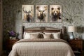Set of 3 Wildlife Prints Bear, Moose And Elk Paintings For Cabin Wall Decor