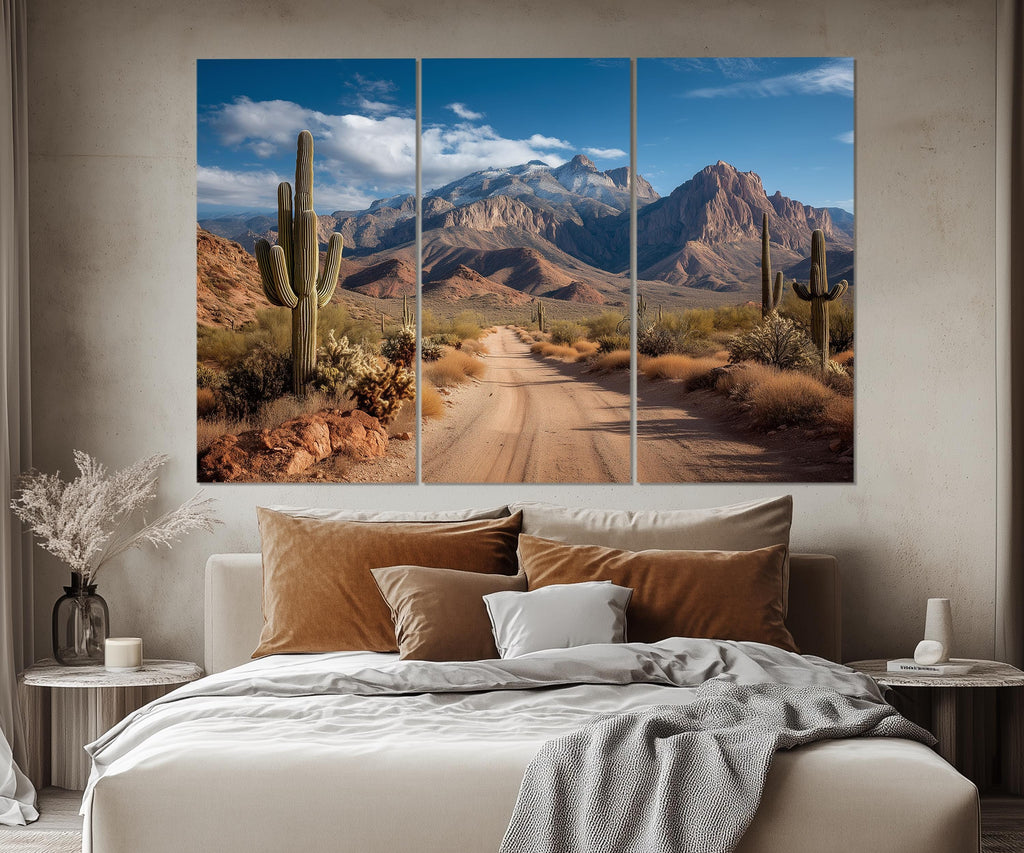 Set of 5 Multi Panel Southwestern Desert Landscape Wall Art