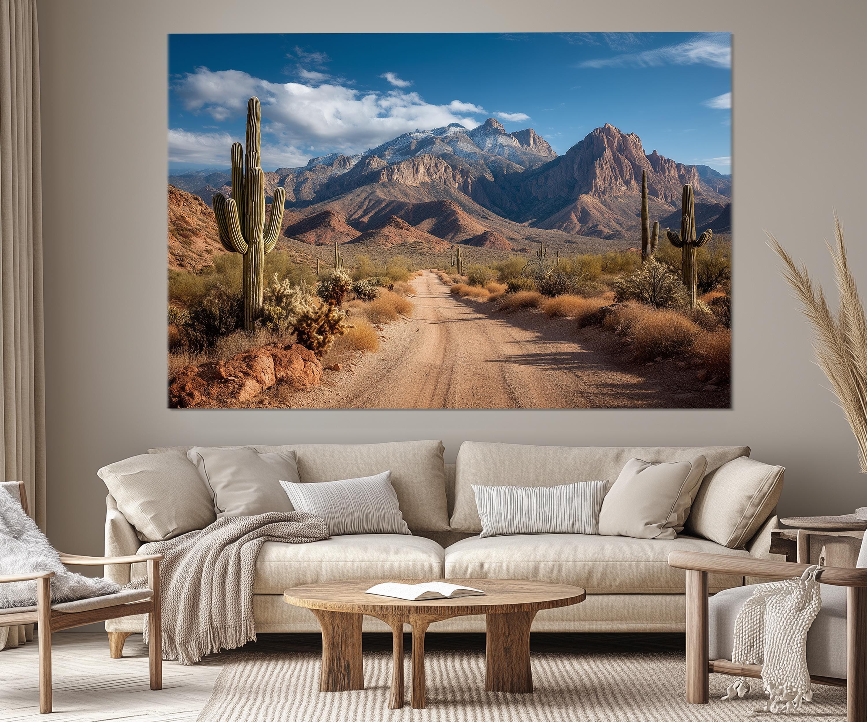 Set of 5 Multi Panel Southwestern Desert Landscape Wall Art
