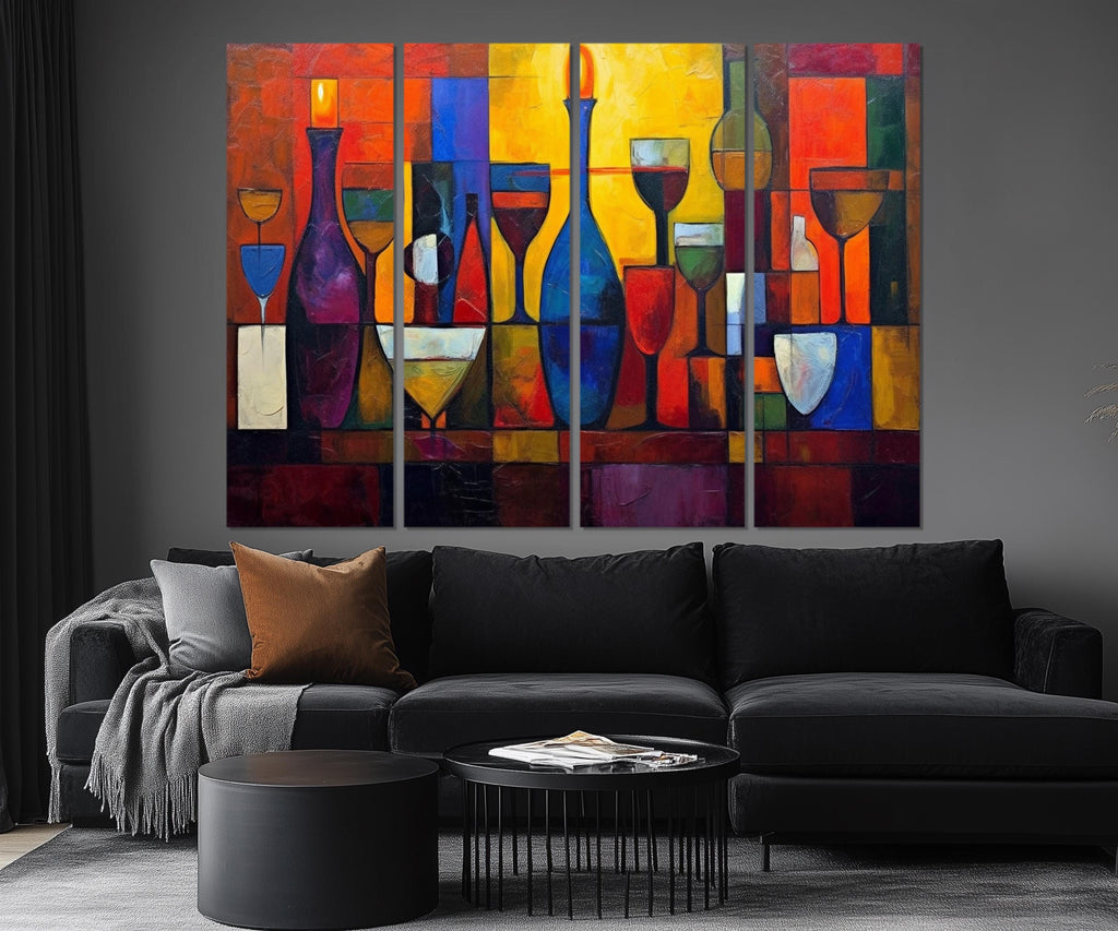 Set of 5 Panel  Modern Abstract Dining Room Wall Art