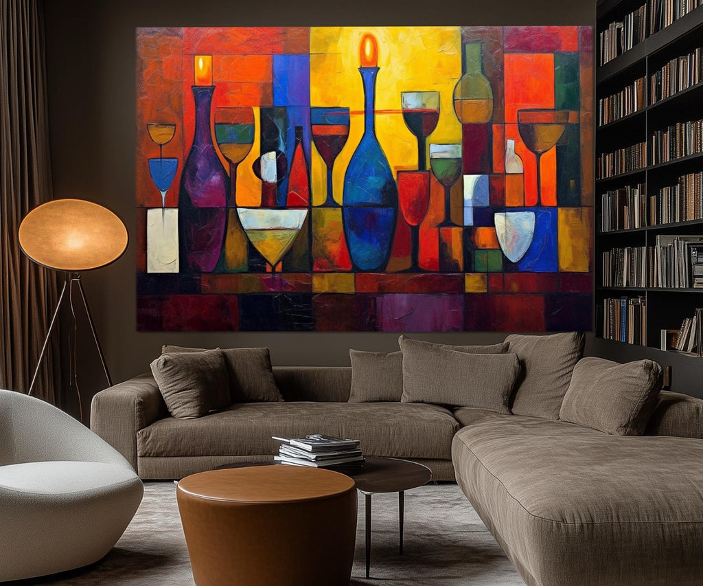 Set of 5 Panel  Modern Abstract Dining Room Wall Art