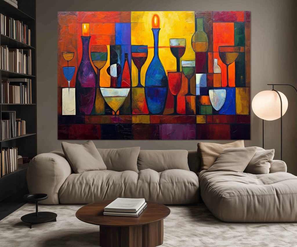 Set of 5 Panel  Modern Abstract Dining Room Wall Art