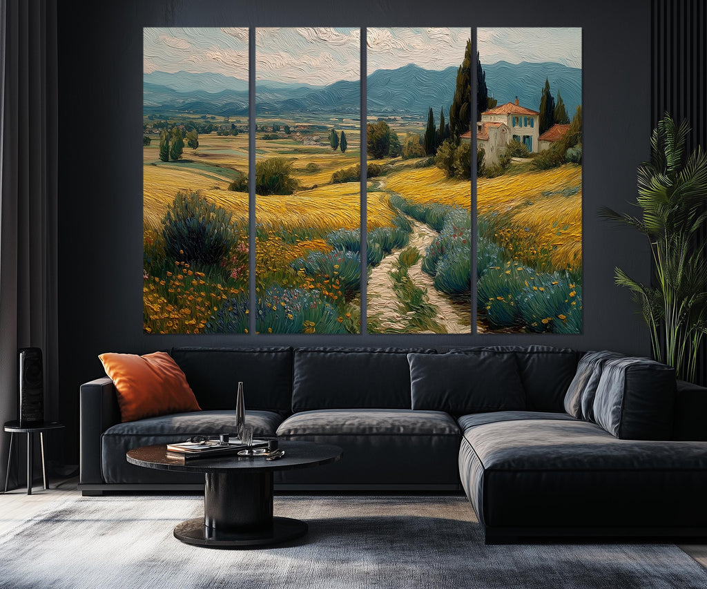 Set of 5 Panels Tuscany Countryside Wall Art