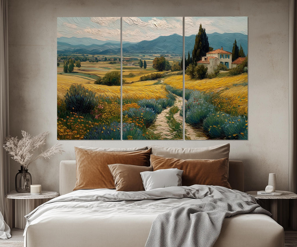 Set of 5 Panels Tuscany Countryside Wall Art