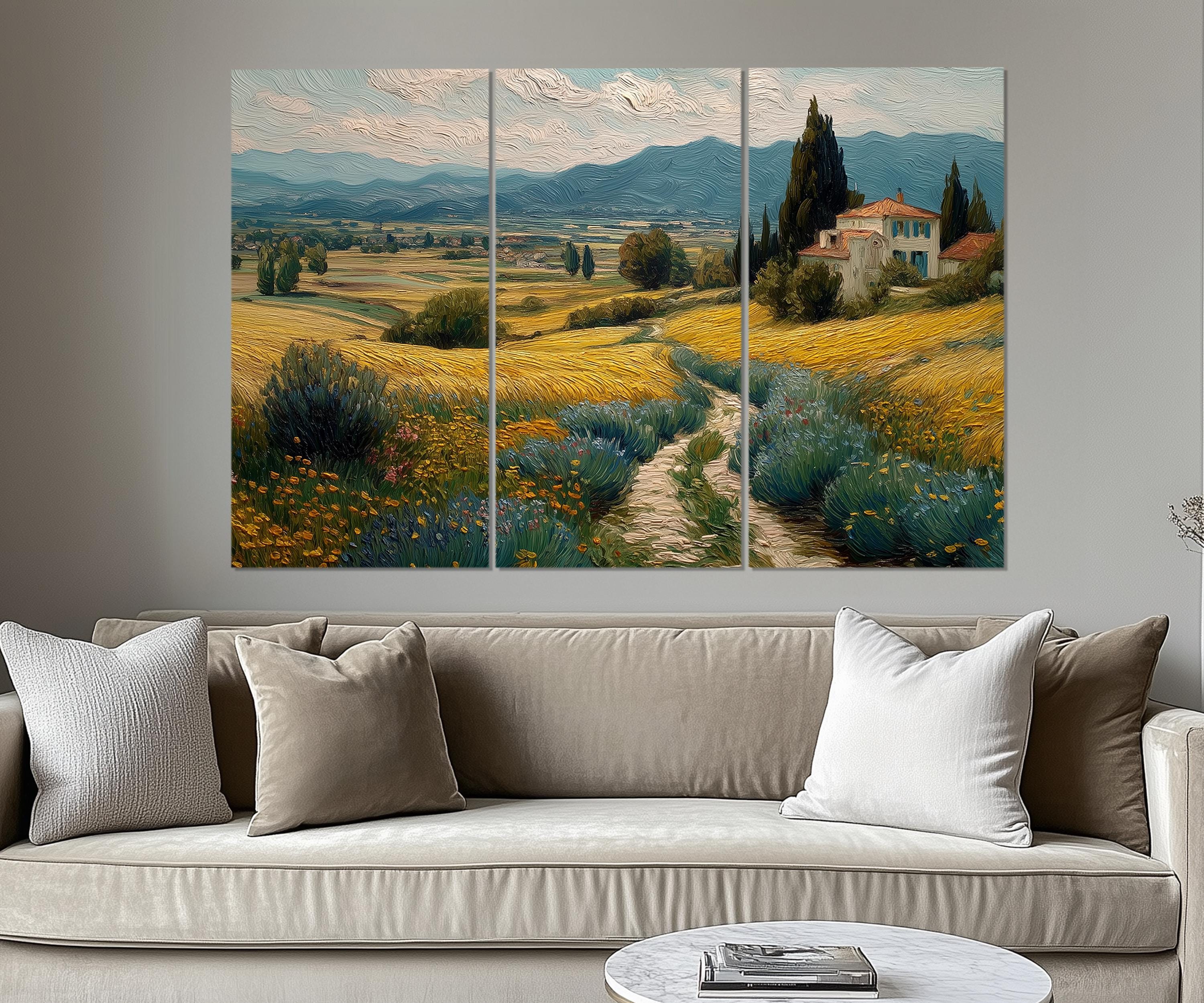 Set of 5 Panels Tuscany Countryside Wall Art