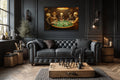 Skeleton Poker Wall Art – Gothic Skull Canvas for Men’s Game Room Decor