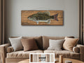 Smallmouth Bass Wall Art - Rustic Wood Plank Artwork | Fishing Lodge Decor