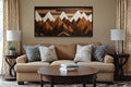 Snow Capped Wood Mountains Framed Canvas Wall Art