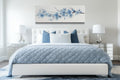 Soft Blue Blossom Flowers Long Horizontal Above Bed Wall Art