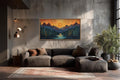 Sunset Mountain River Canvas Wall Art