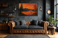 Sunset Over Lake Canvas Wall Art