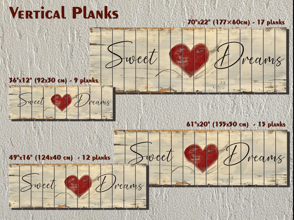 Sweet Dreams Romantic Rustic Bedroom Decor | Long Horizontal Farmhouse Sign