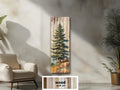 Tall Narrow Pine Tree Vertical Forest Distressed Wood Wall Art –  Cabin Decor