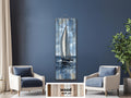 Tall Narrow Sailboat Distressed Wood Wall Art