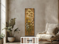 Tall Narrow Wildflowers Rustic Floral Print on Wood Panel Distressed Wood Wall Art