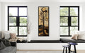 Tall Vertical Mid Century Modern Tree Geometric Canvas Wall Art