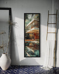Tall VerticalMid-Century Modern  Architecture Canvas Wall Art
