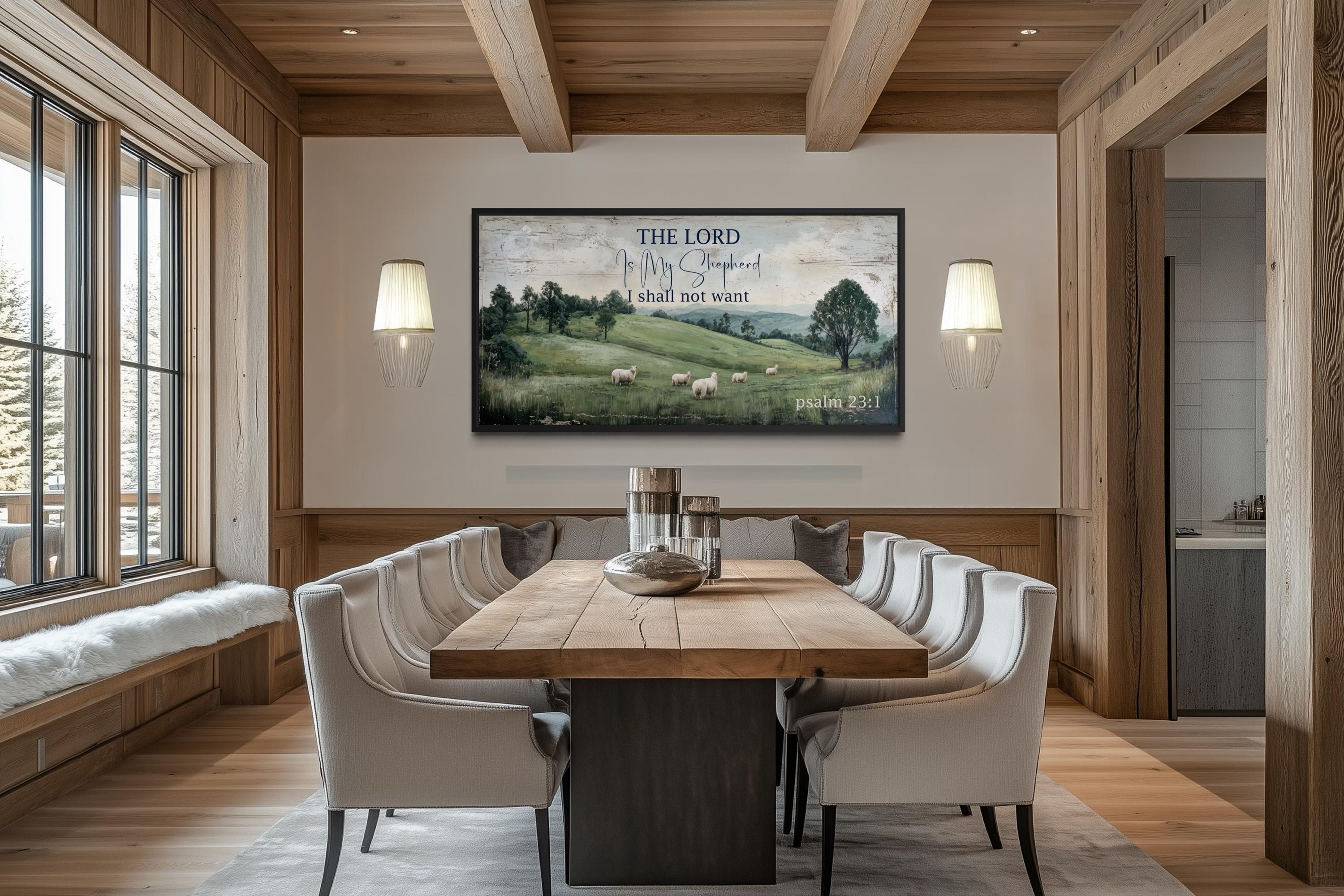 The Lord Is My Shepherd Psalm 23:1 Christian Scripture Canvas Wall Art