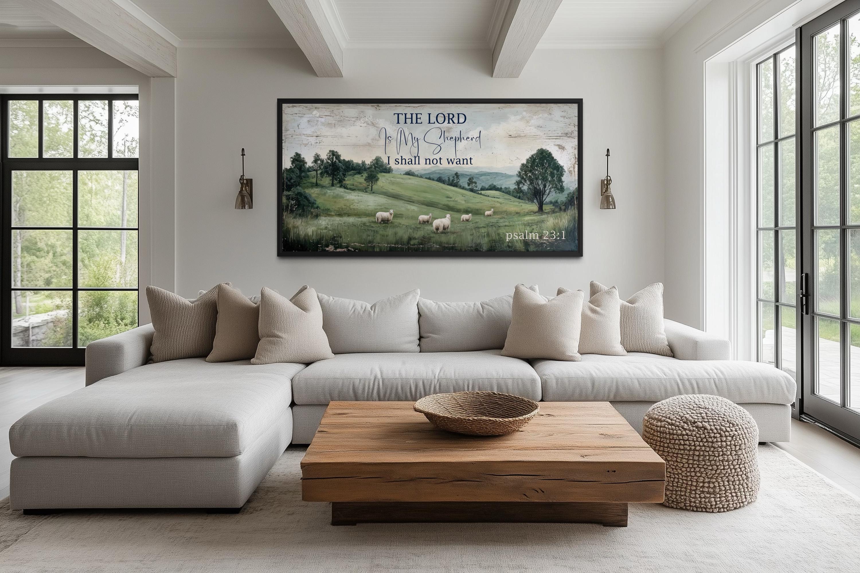 The Lord Is My Shepherd Psalm 23:1 Christian Scripture Canvas Wall Art