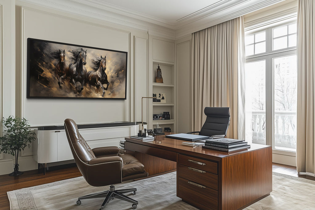 Three Horses Running Extra Large Canvas Wall Art