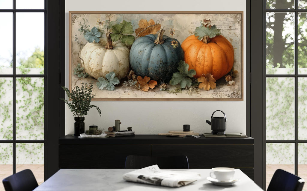 Three Pumpkins Wall Art For Kitchen Or Dining Room Decor