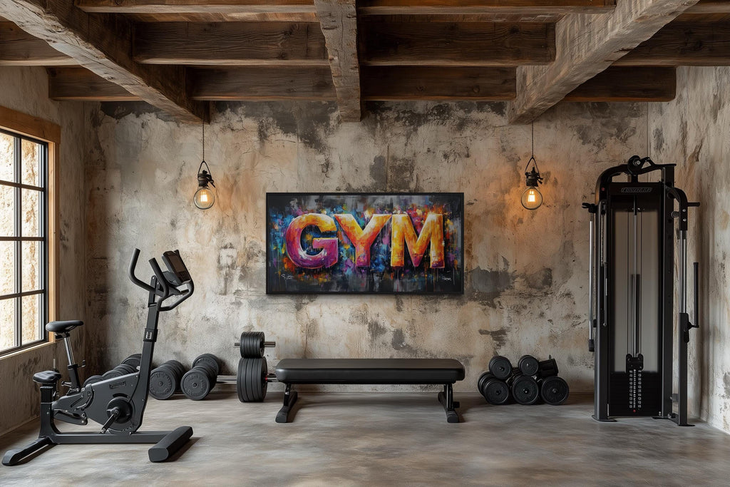 Typography Graffiti Painting Of the Word Gym Motivational Gym Wall Art