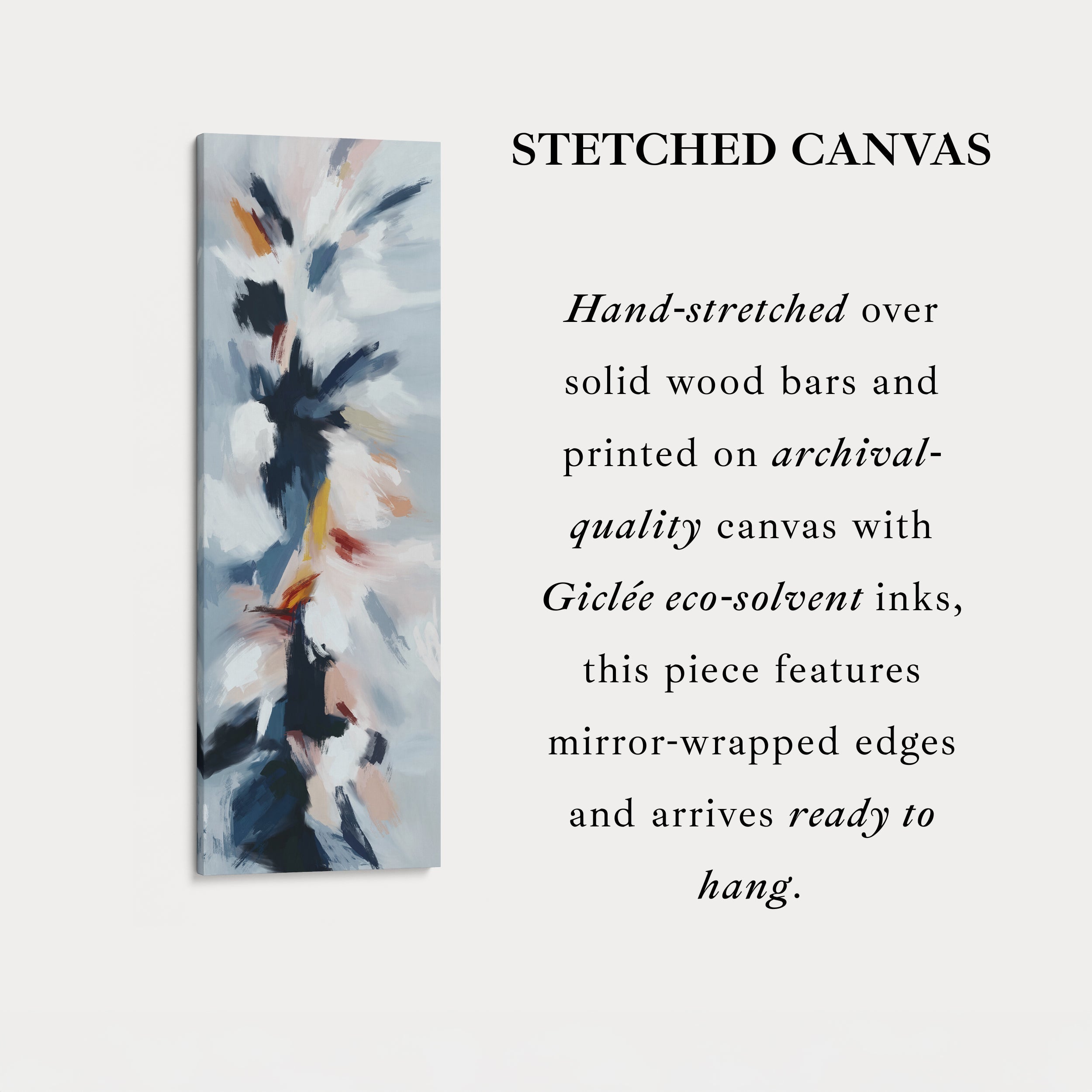 Large Narrow Canvas Abstract Floral Vertical Wall Art