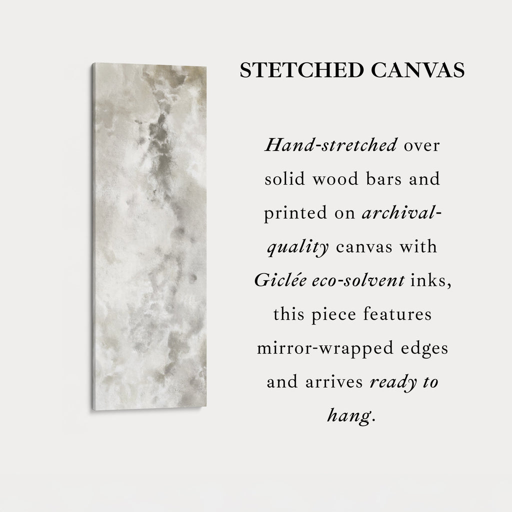 Large Long Narrow Canvas Wall Art - Beige & Grey