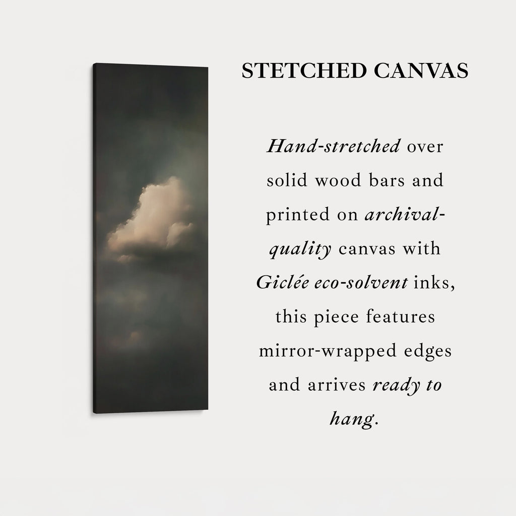Dramatic Cloud Large Canvas Framed Wall Art Long Vertical Wall Decor