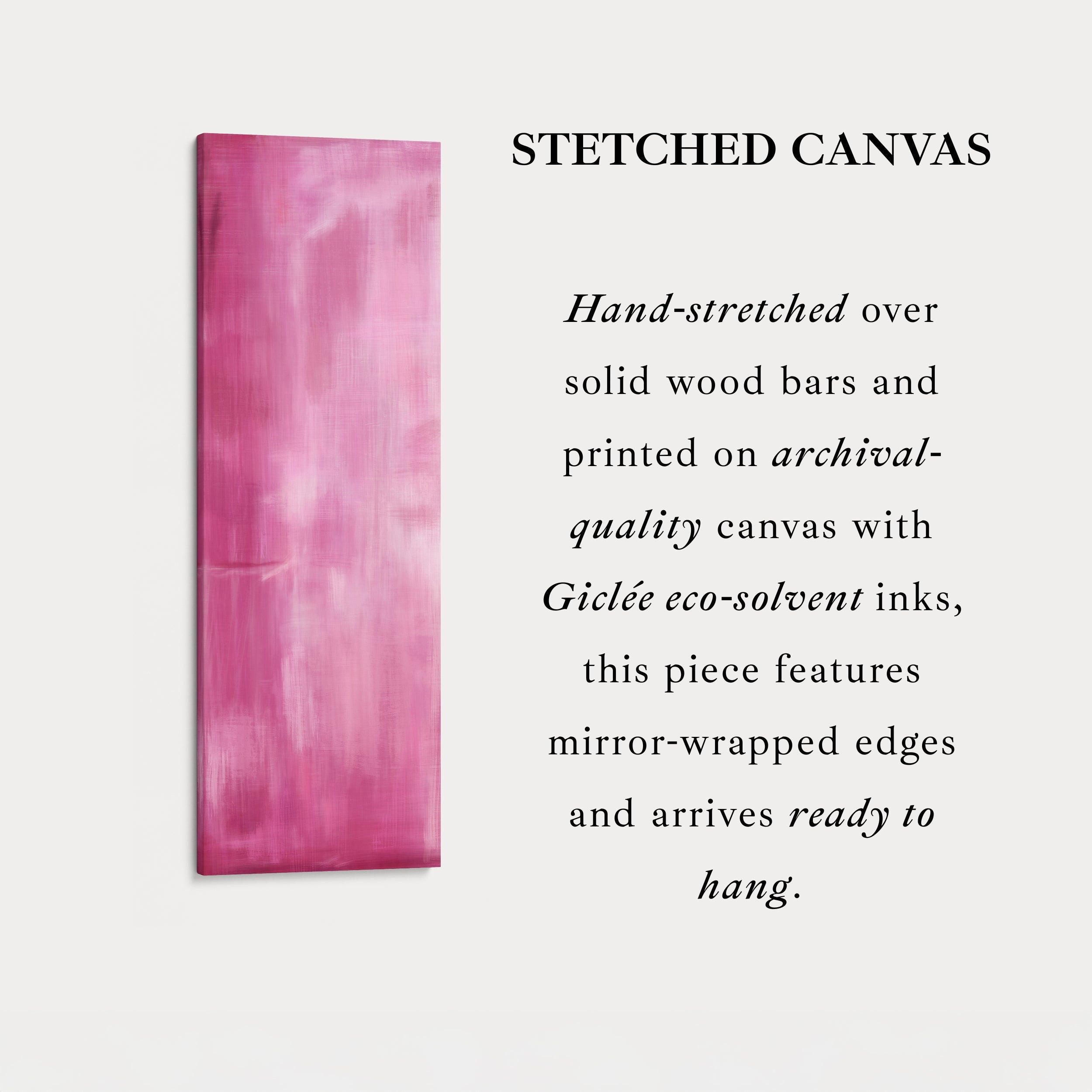 Vertical Wall Art Pink - Living Room Tall Long Narrow Vertical Wall Decor