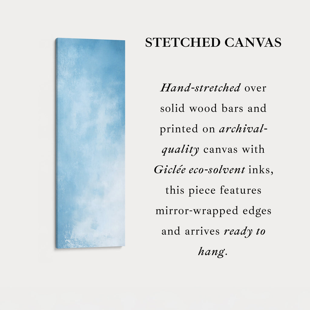 Light Blue Abstract Bedroom Decor Vertical Wall Art - Tall Long Narrow Vertical