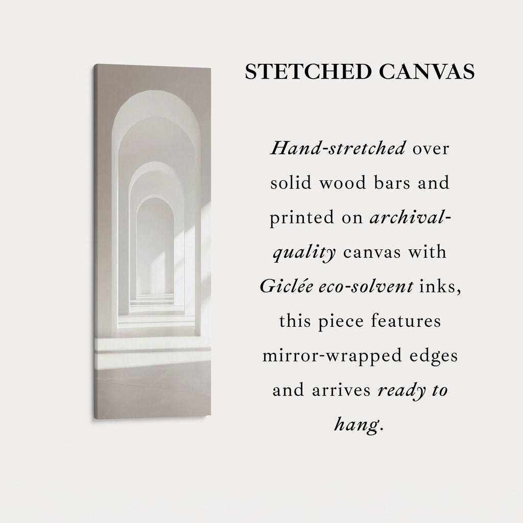 Minimalist White Arch Tall Vertical Framed Canvas Decor