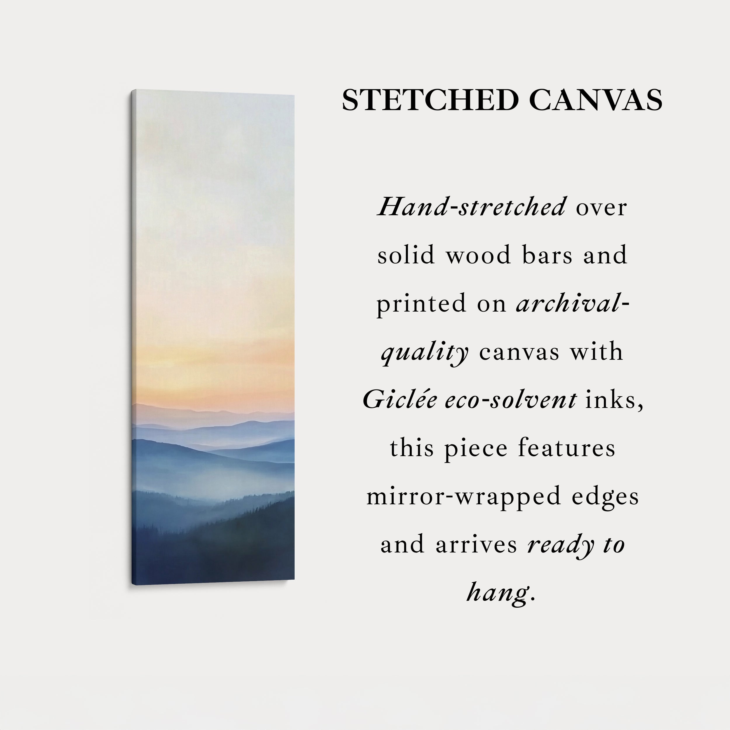 Minimalist Sunrise Tall Skinny Wall Decor Framed Canvas