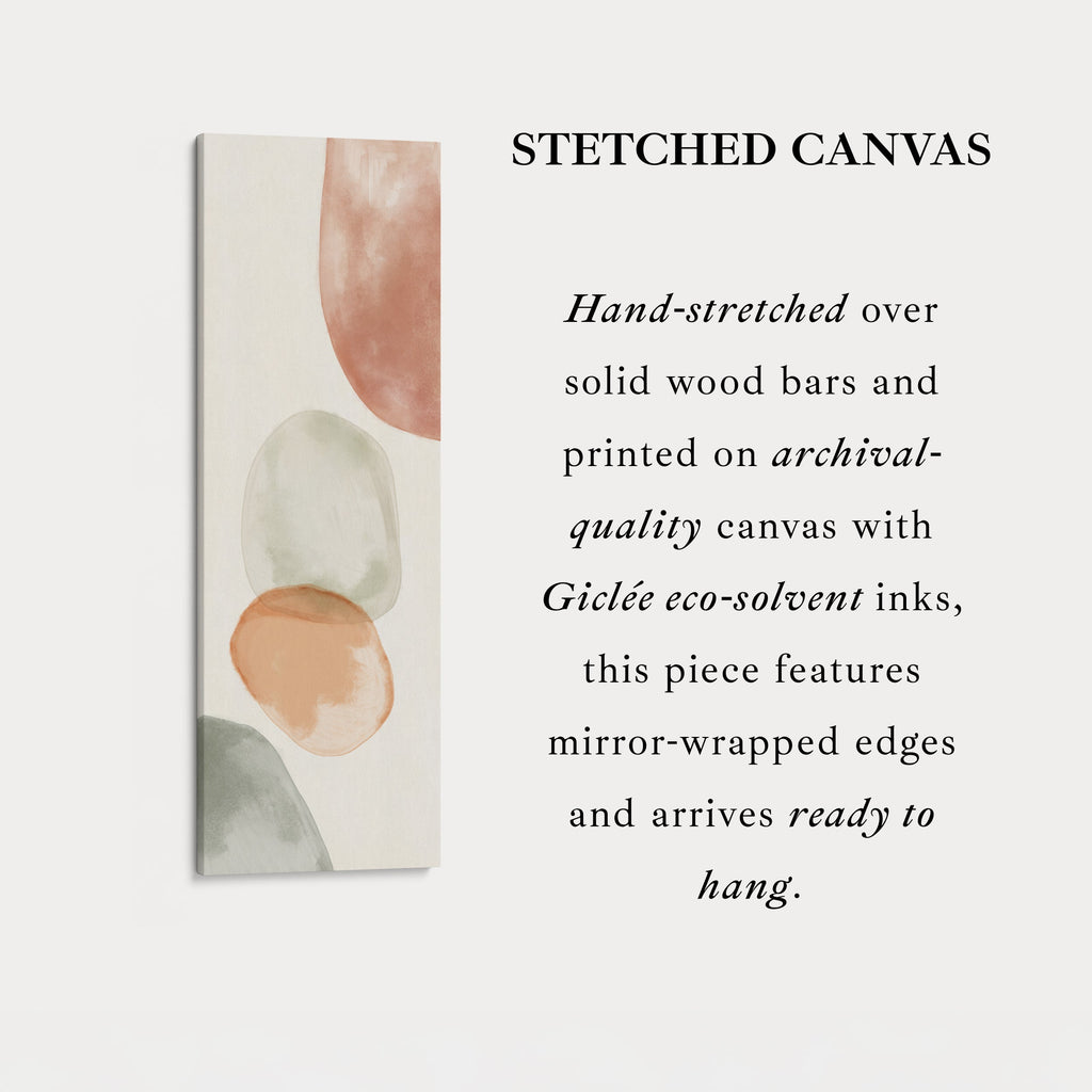 Vertical Beige Abstract Long Framed Canvas Decor