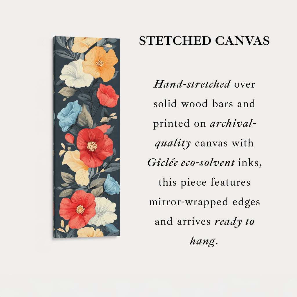 Red & Yellow Floral Long Vertical Wall Decor