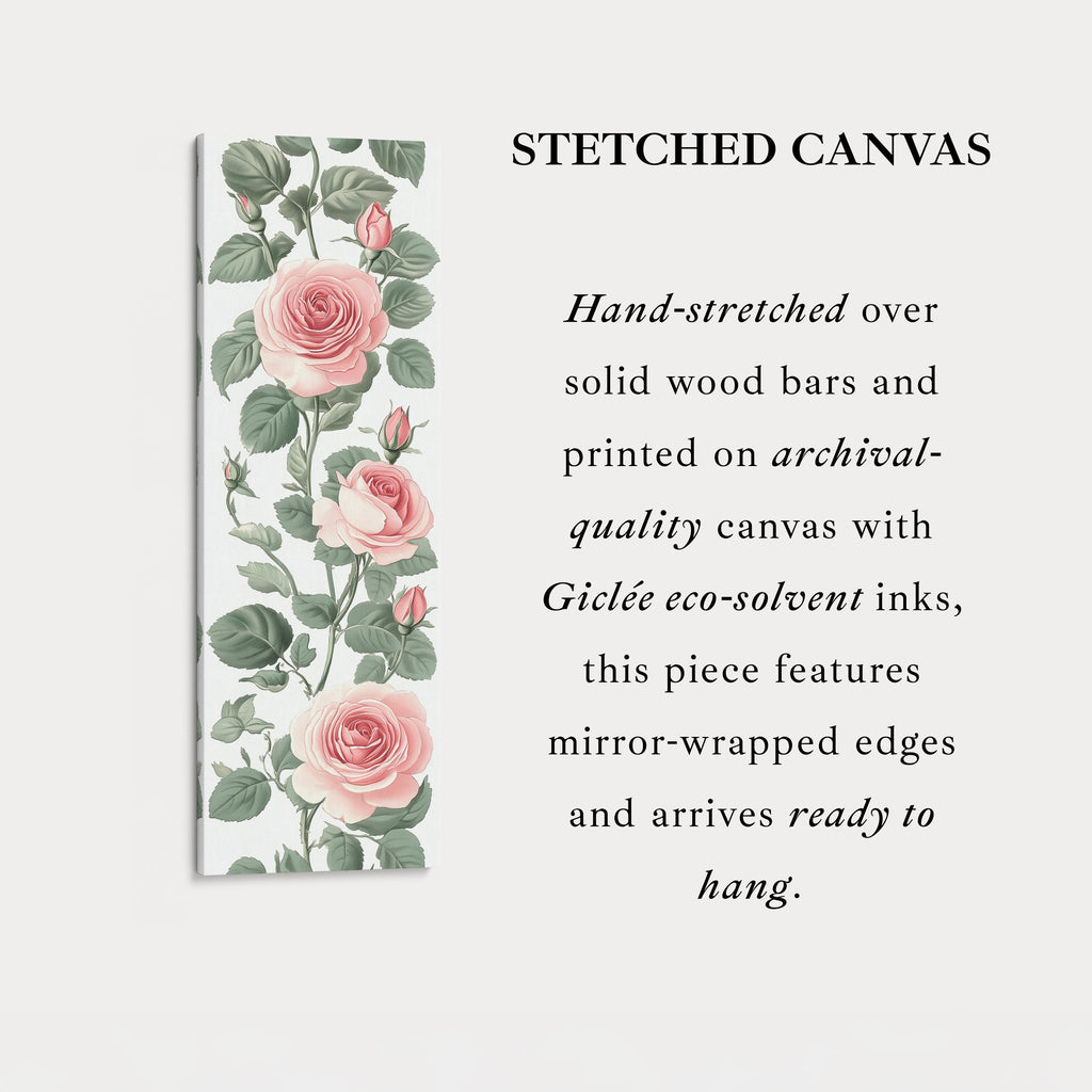 Vintage Pink Floral Tall Skinny Wall Art
