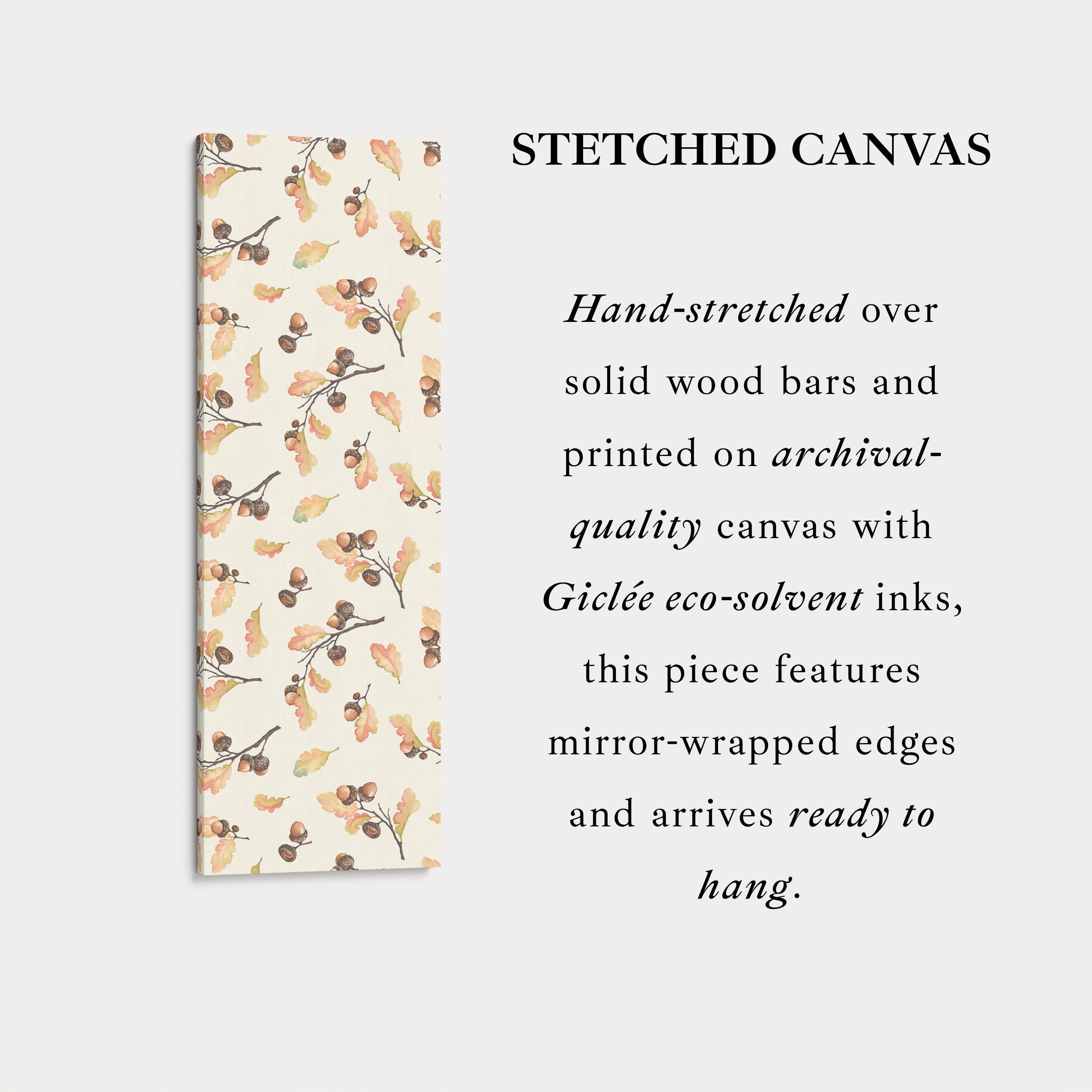 Acorn Illustration Long Vertical Framed Wall Decor