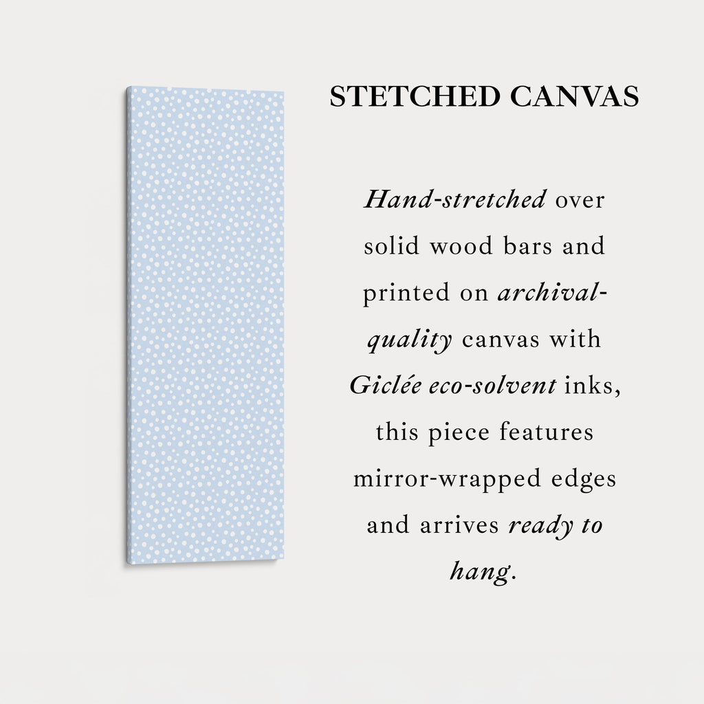 Vertical Long Wall Art Blue Polka Dot Wall Art
