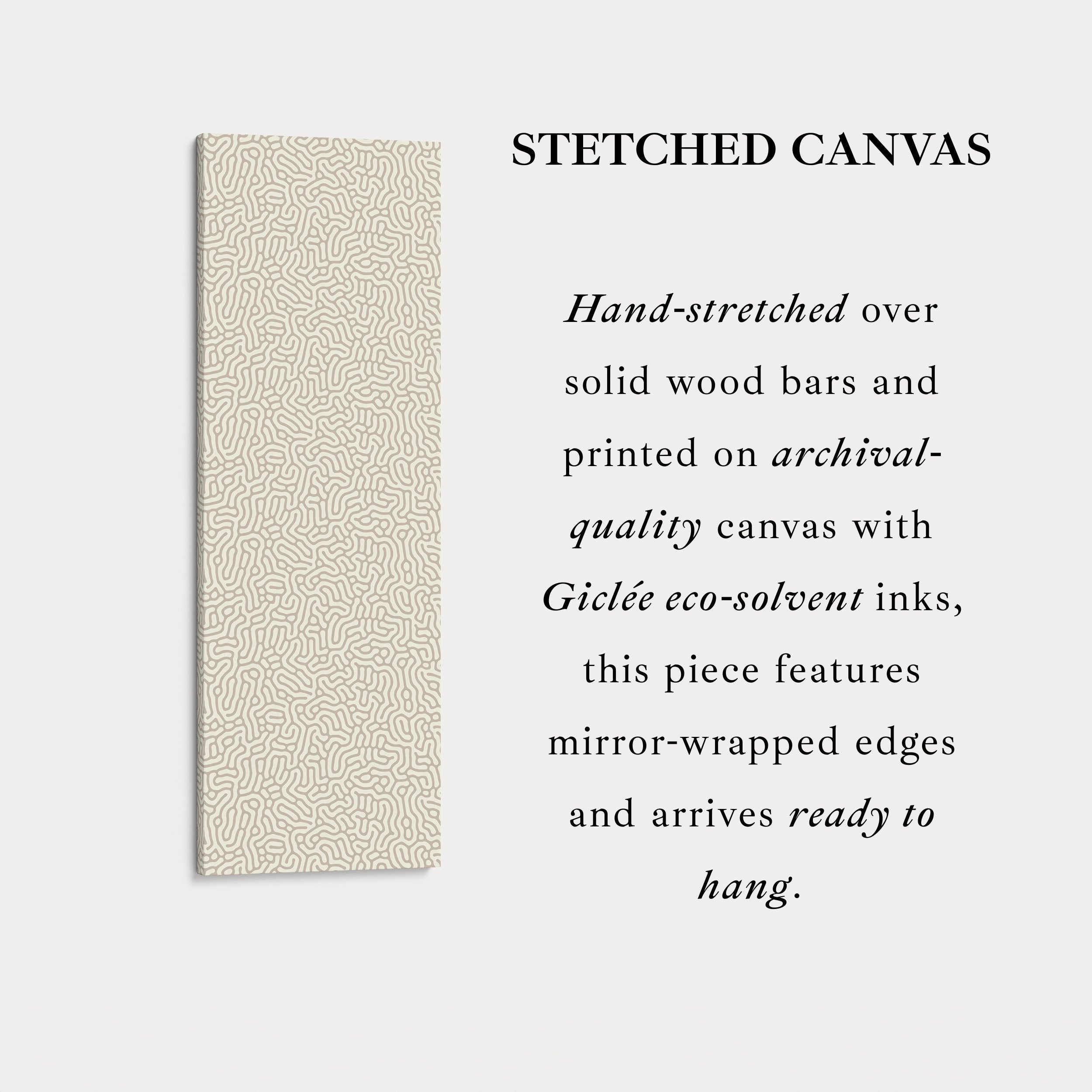 Vertical Long Wall Art Organic Beige Pattern Wall Art