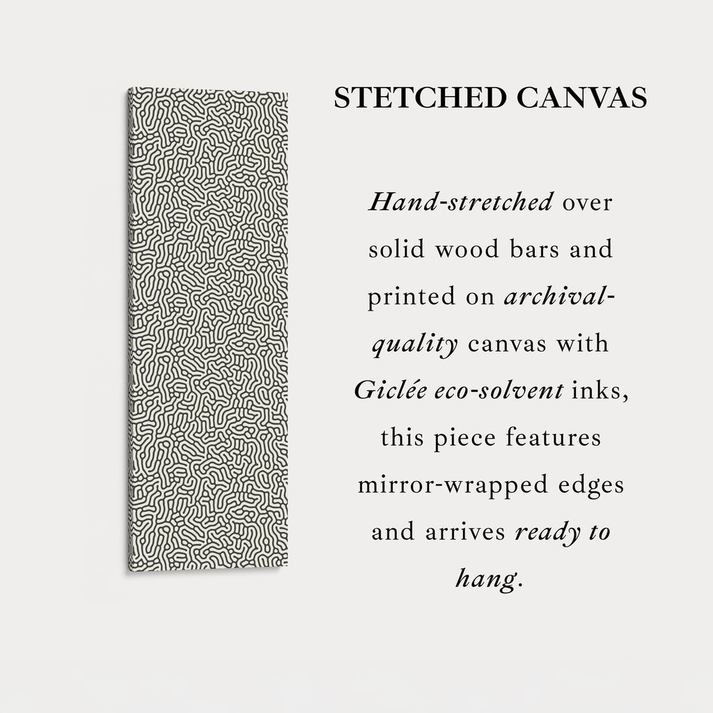Vertical Long Wall Art Organic Black & Cream Pattern Wall Art