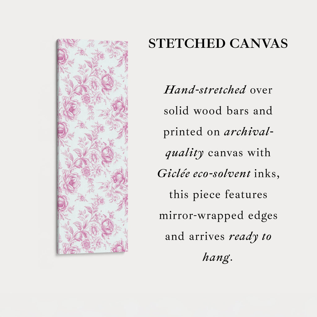 Vertical Floral Long Wall Art Pink Peonies
