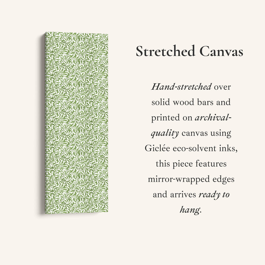 Tall Wall Art Detailed Willow Leaves Vertical Canvas For Living Room