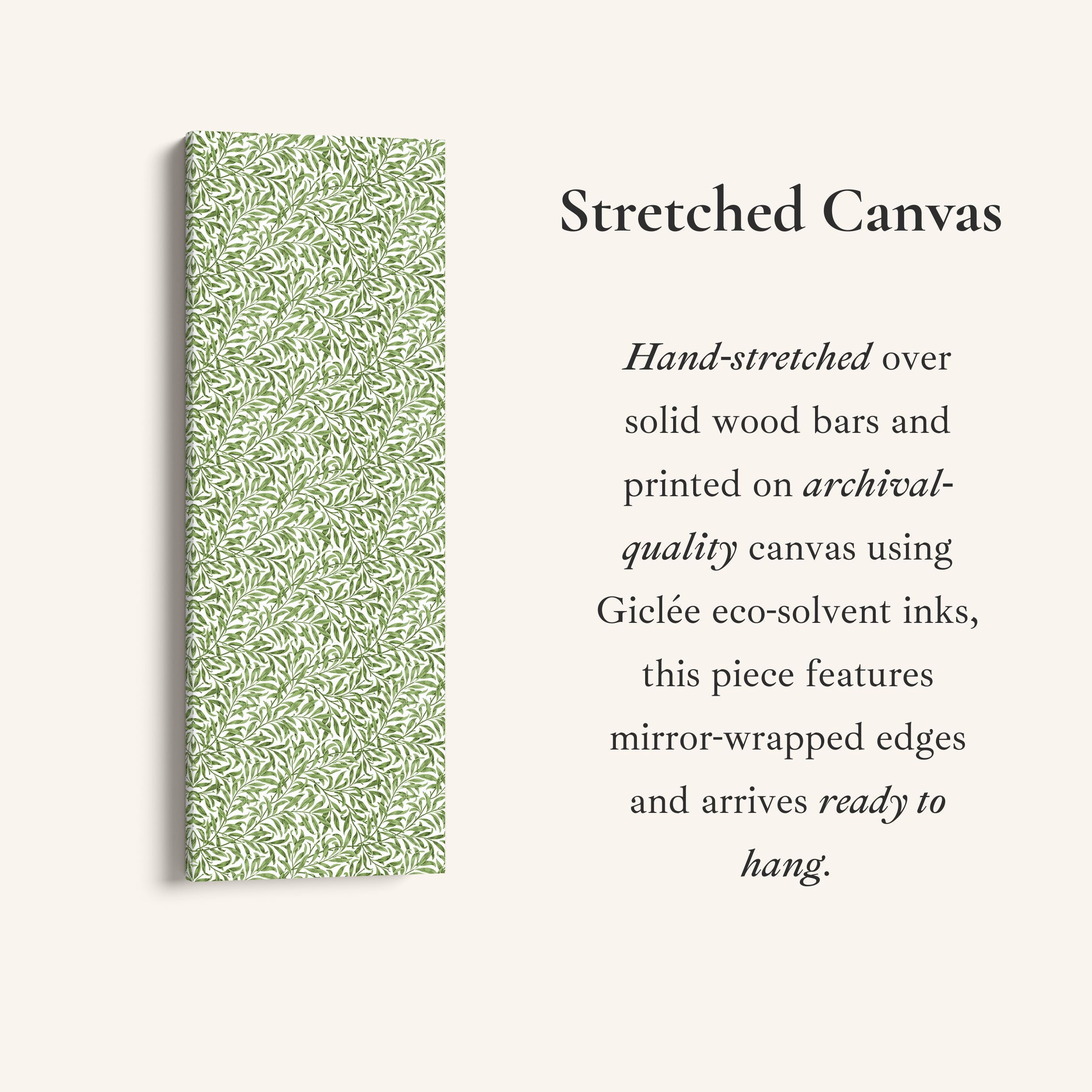 Tall Wall Art Detailed Willow Leaves Vertical Canvas For Living Room