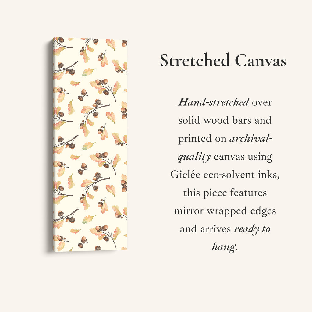 Narrow Wall Art Acorns And Oak Leaves Tall Canvas For Kitchen