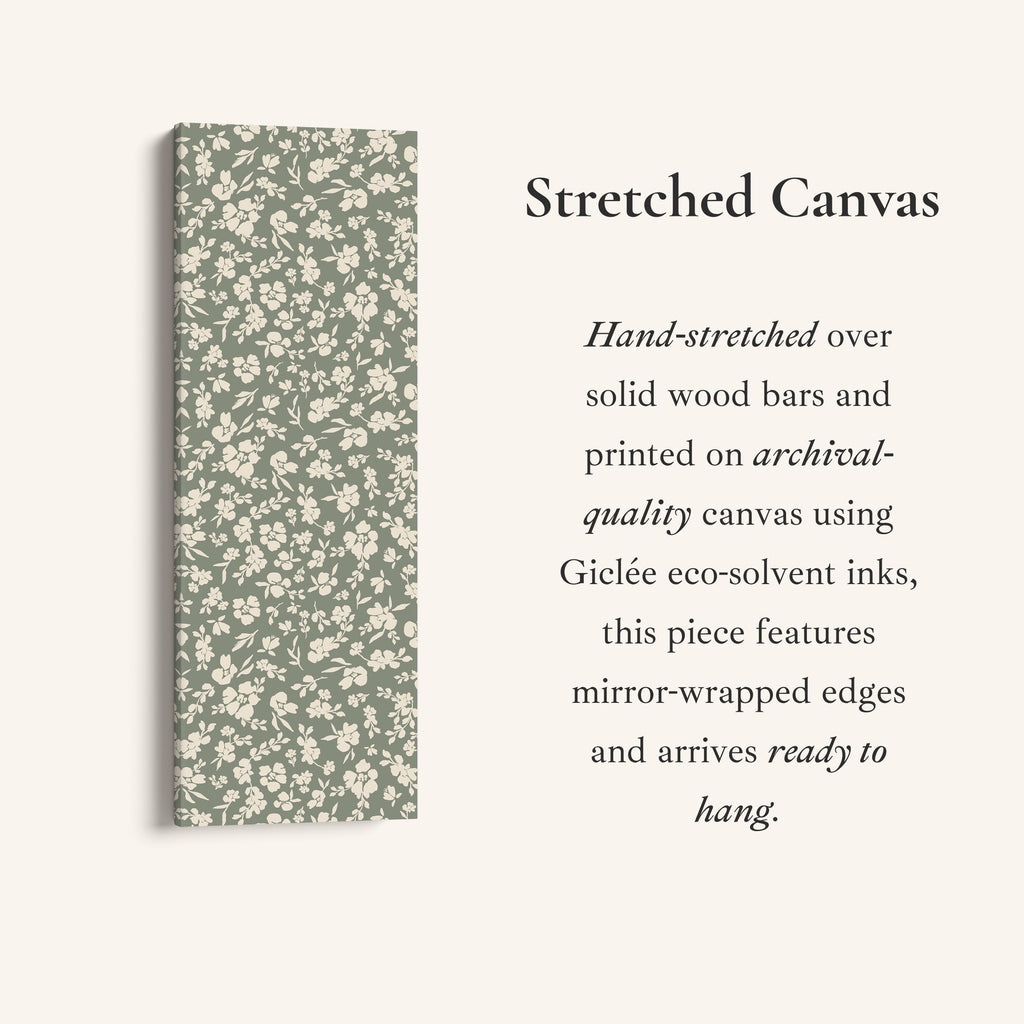 Portrait Wall Art White Floral Silhouettes Tall Canvas For Hallway