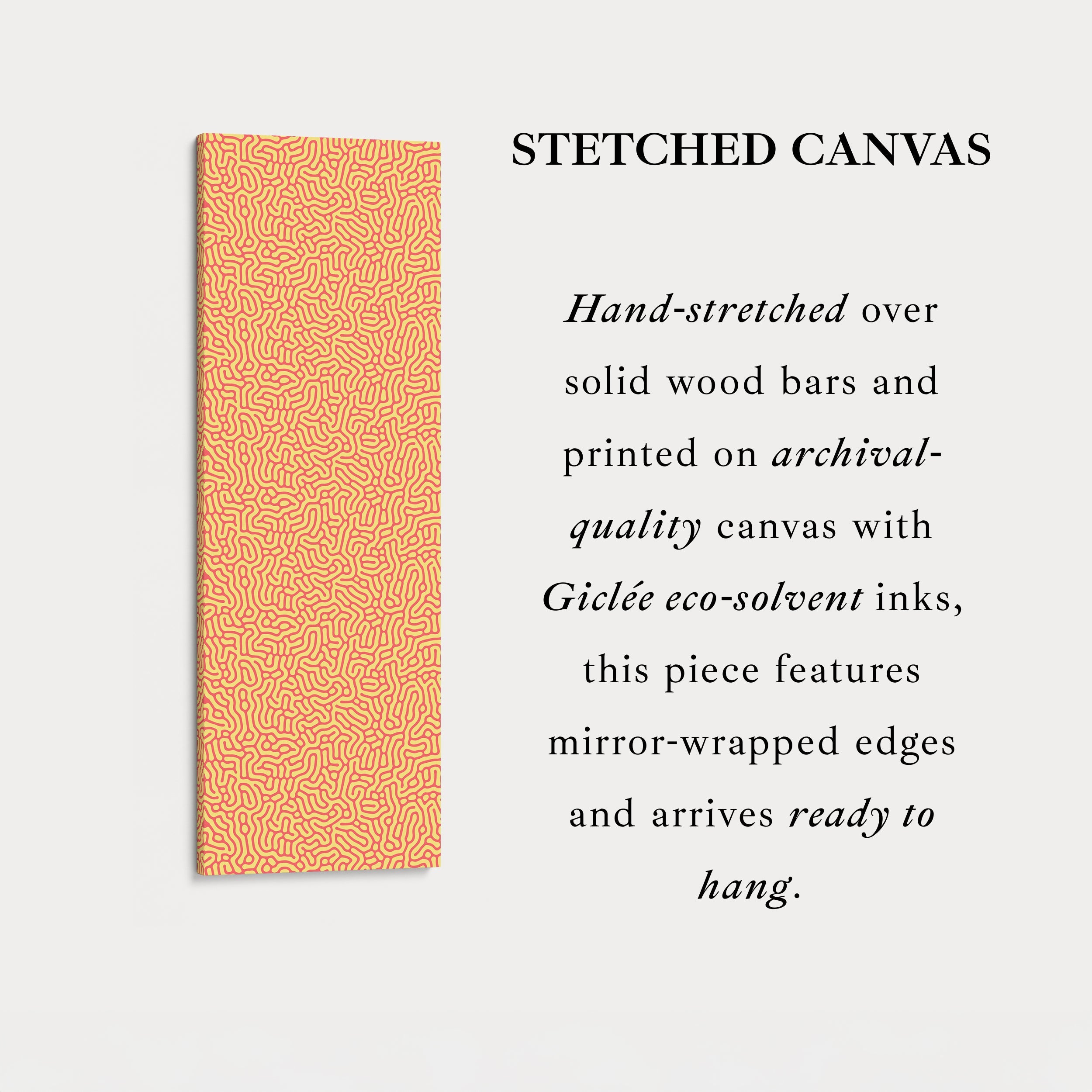 Vertical Long Wall Art Yellow & Red Pattern