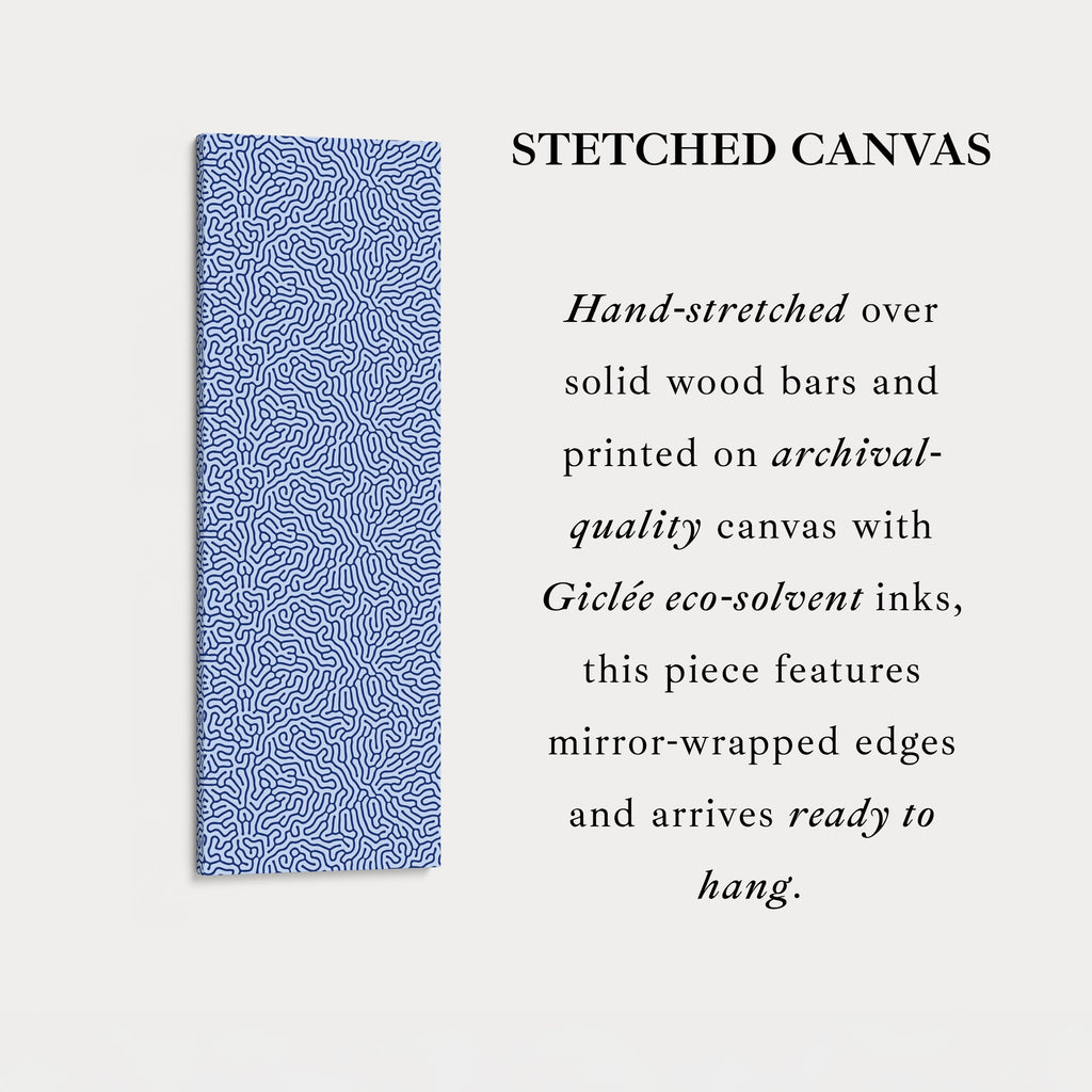 Dark & Light Blue Wriggly Vertical Narrow Wall Art