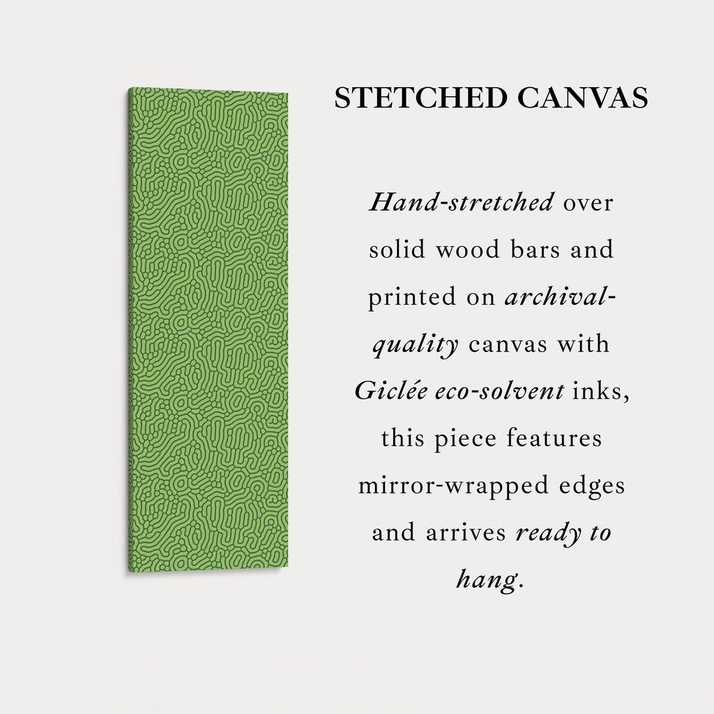 Dark & Light Green Wriggly Vertical Narrow Wall Art