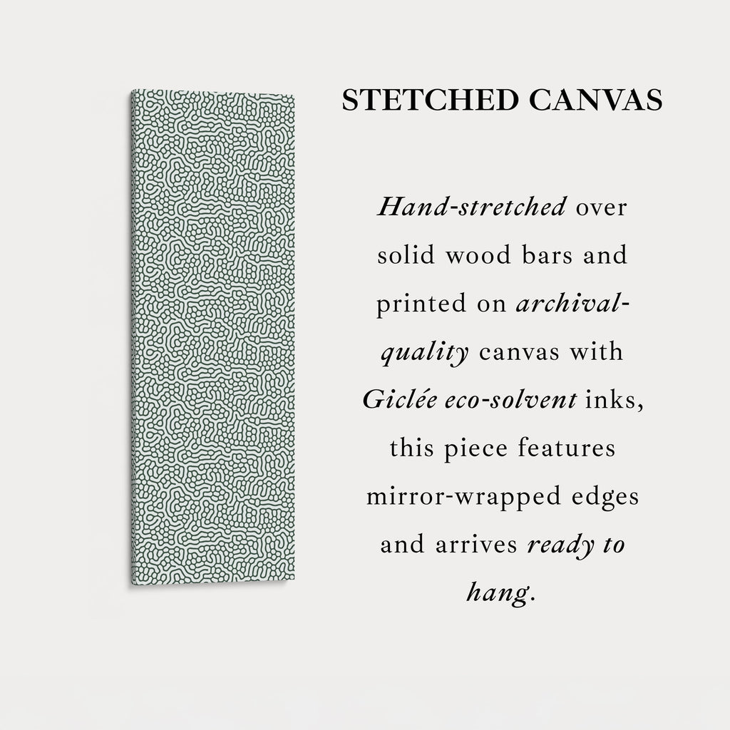 Green & White Wriggly Vertical Narrow Wall Art