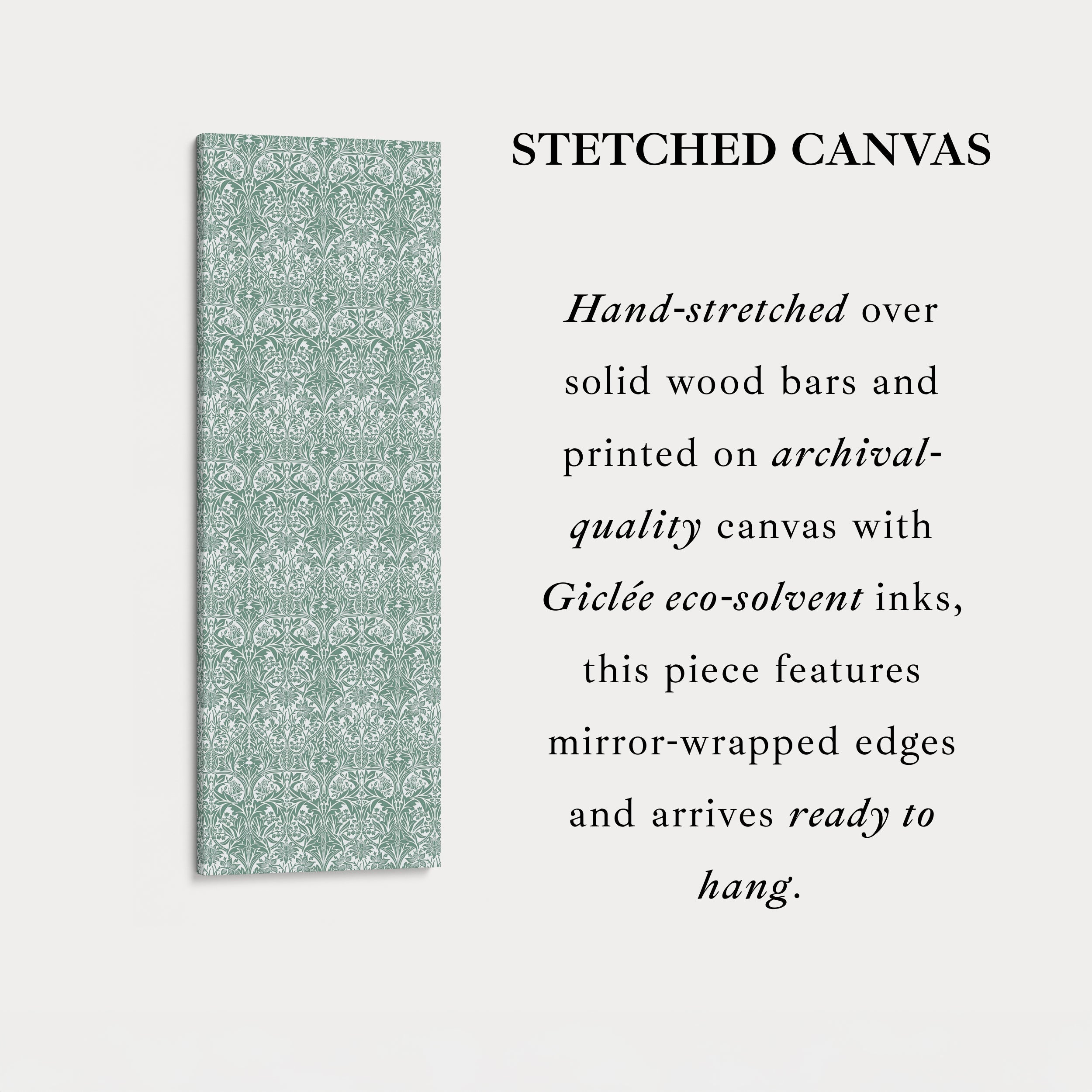 Vertical Long Narrow Wall Art William Morris Bluebell